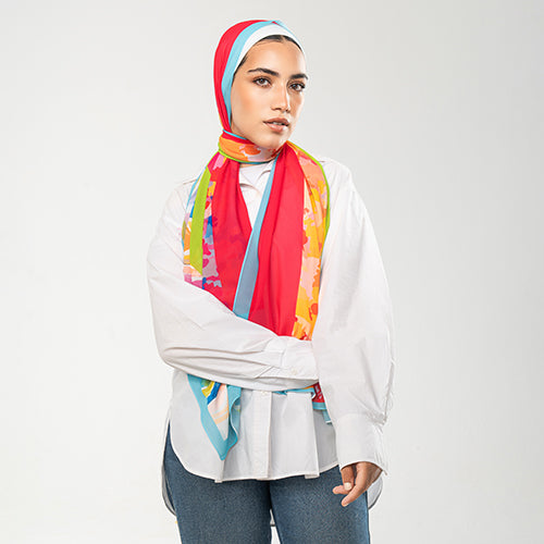 PC1128 - Colorful Printed Chiffon Scarf