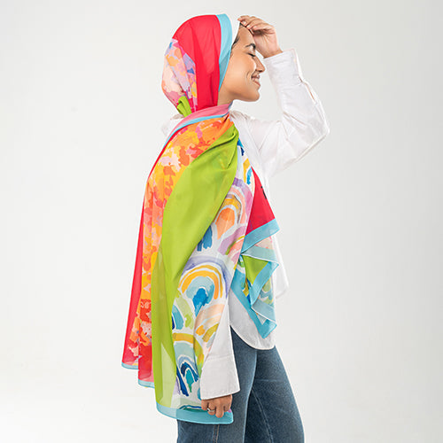 PC1128 - Colorful Printed Chiffon Scarf